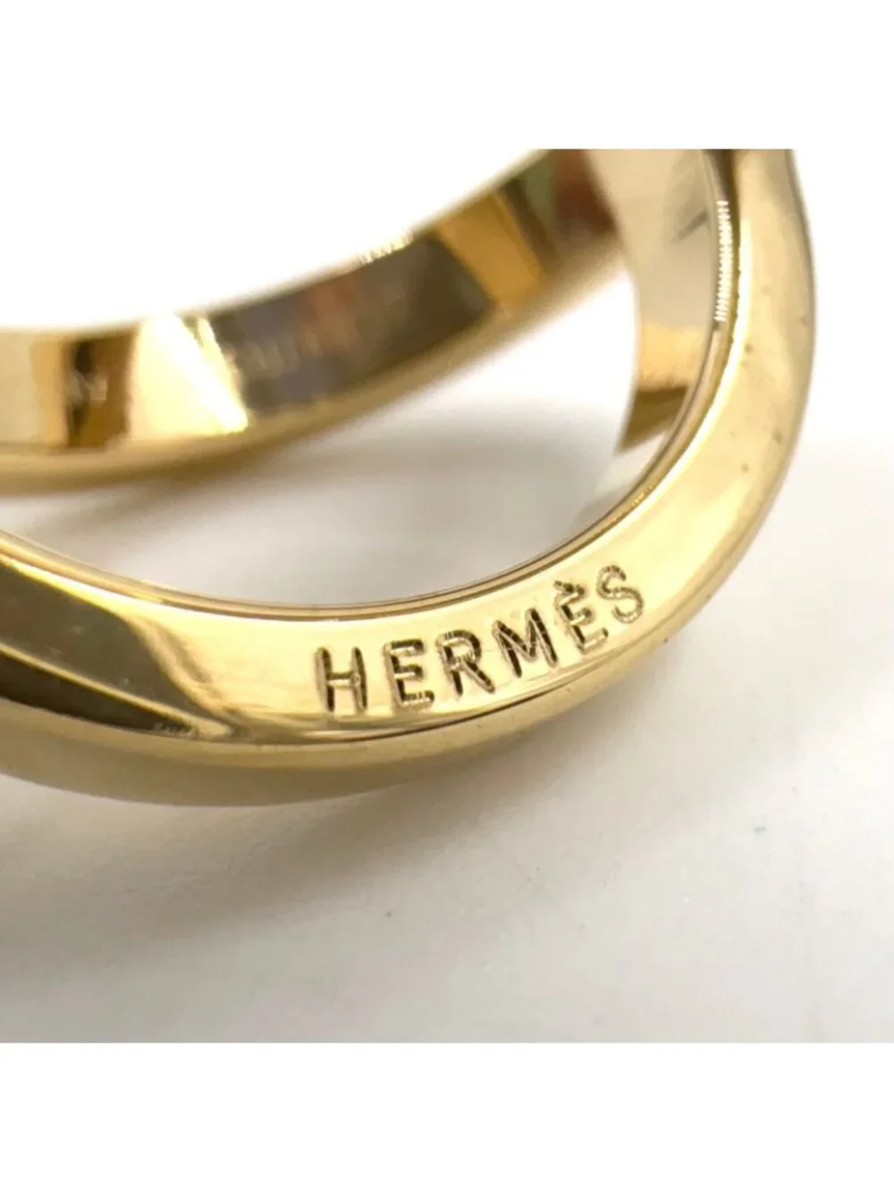 Hermes Cosmos Metal Gold Scarf Ring